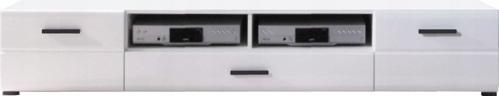 Kommode RTV-Schrank, weiß, glänzend 200 cm, unter TV, stehend, moderne ITAKA