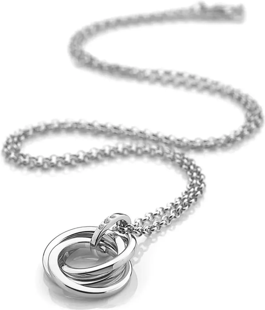Collier Argent Anti-Ternissement avec Diamant Hot Diamonds DP543 Durable - 2