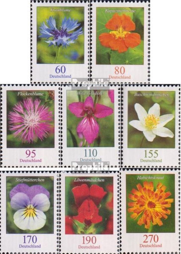 Briefmarken BRD 2019 Mi 3468R-3475R mit Zählnummer postfrisch Blumen
