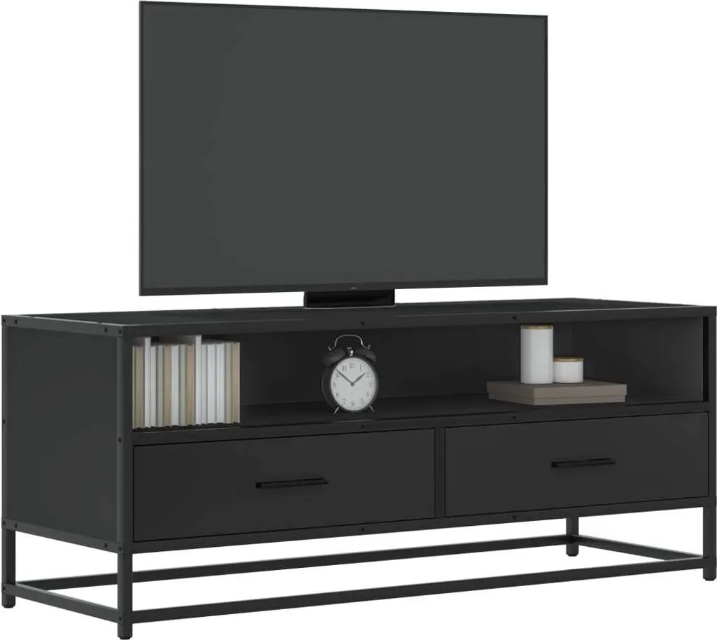 Mobile TV Maison Exclusive Nero 100x34.5x40 cm Legno e Metallo