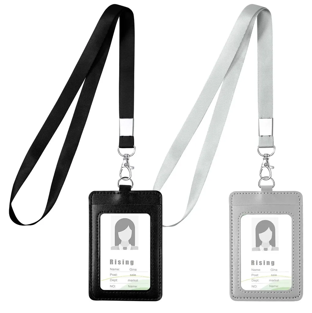 Porte-cartes Vertical en Cuir avec Tour de Cou pour Bureau et Entreprise