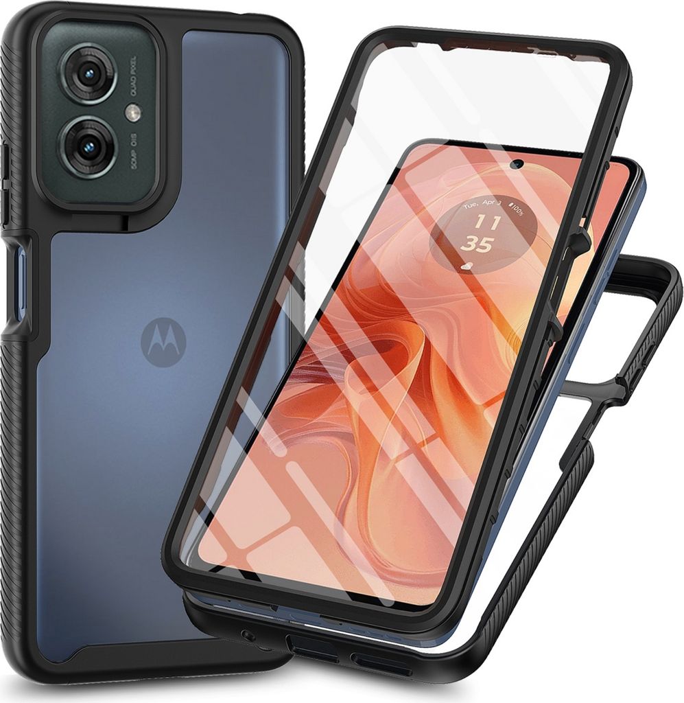Hülle für Motorola Moto G55 Hülle 360 Grad Handyhülle Integriertem Displayschutz