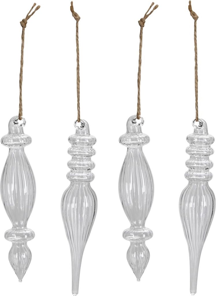 Weihnachtsschmuck in Klar, aus Glas in 15 cm als Christbaumdeko