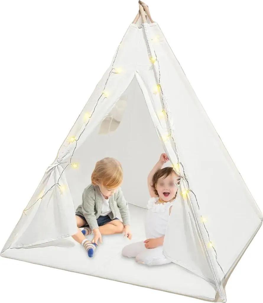 Tente enfant pour coin lecture et aire de jeux intérieure spacieuse blanc