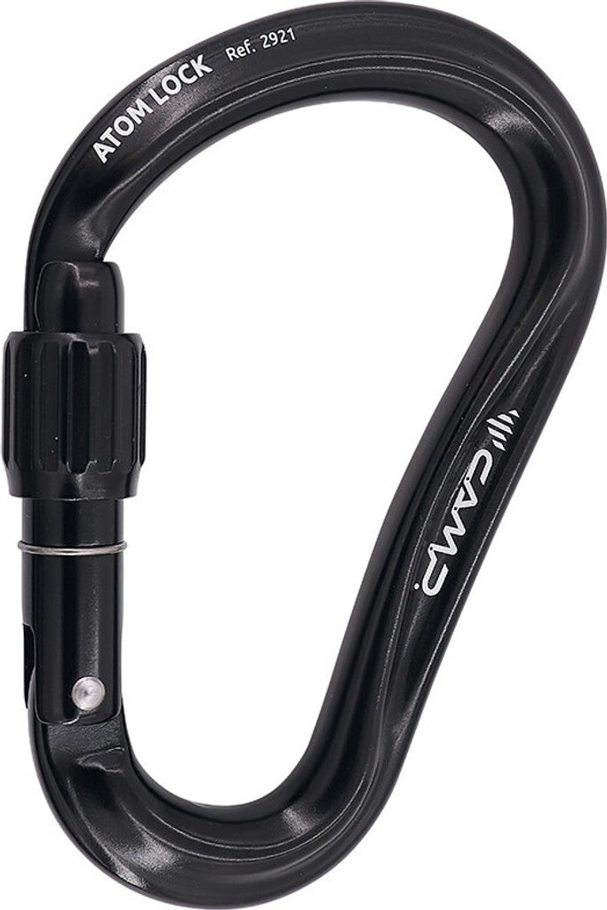 Camp Atom Lock Karabiner mit Schraubverschluss und SphereLock-Nase, schwarz