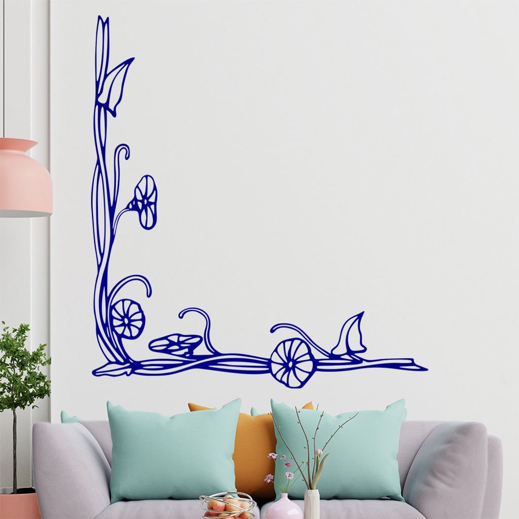 Blumen - Ranken Wandtattoo in 6 Größen - Wandaufkleber Wall Sticker - Dekoration, Küche, Wohnzimmer, Schlafzimmer, Badezimmer