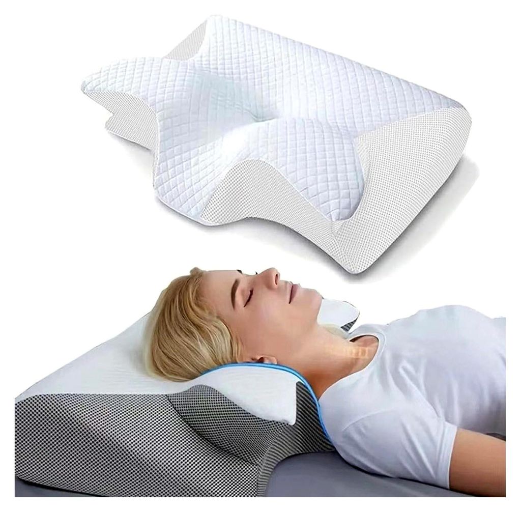 Pillow Daddy Nacken-Therapiekissen Ergonomisches Memory-Schaum Kissen - Nackenstützkissen für Seiten-, Rücken- und Bauchschläfer (Weiß)