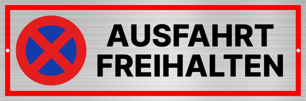 Schild Ausfahrt freihalten 15x5 cm Alu/Dipond selbstklebend Produktbild 