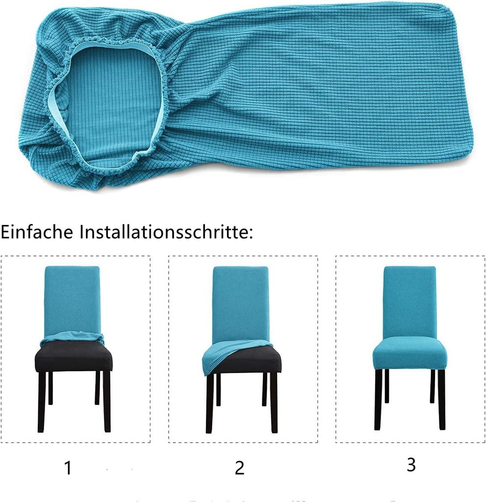 ZYHBBGXFC Stretch Stuhlbezüge 6er Set - Velours Spandex, Waschbar