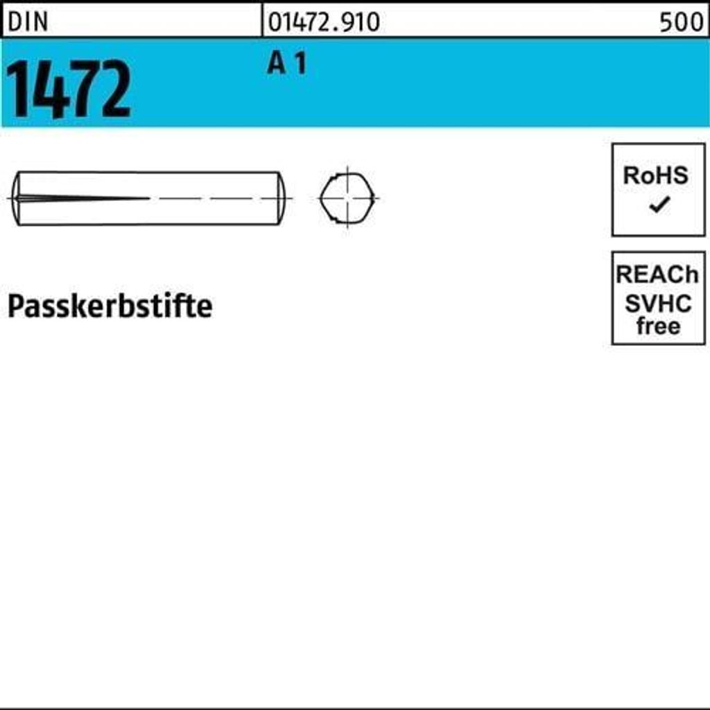 Reyher Paßkerbstifte DIN 1472 1.4305 6 x 25 A 1 (100 Stück)