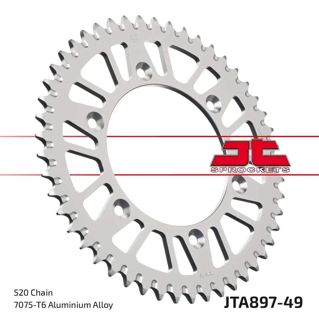 Couronne ALU 49Z 520 SI Argentée pour Chaîne de Moto de Compétition