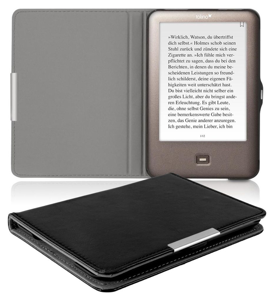 kwmobile 18268.01, Flip case, Schwarz, Tolino, Kunstleder, Produktbild 