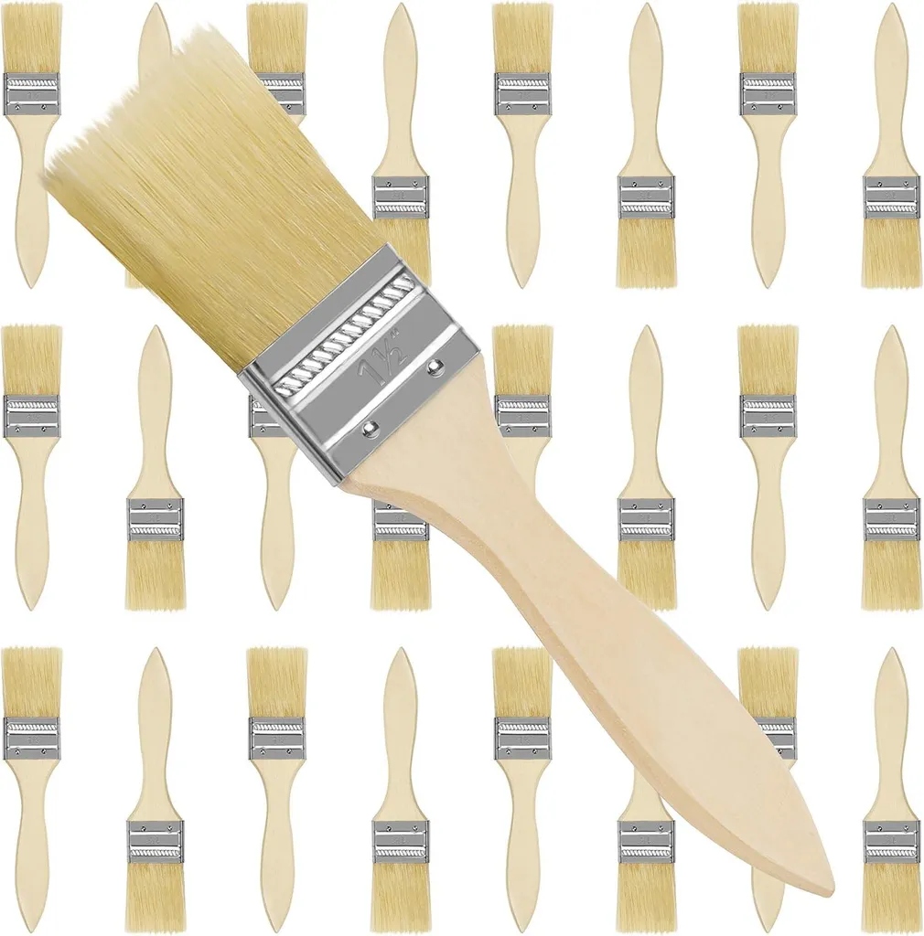 Set de 24 pinceaux plats 38,1mm pour peinture et vernis de précision