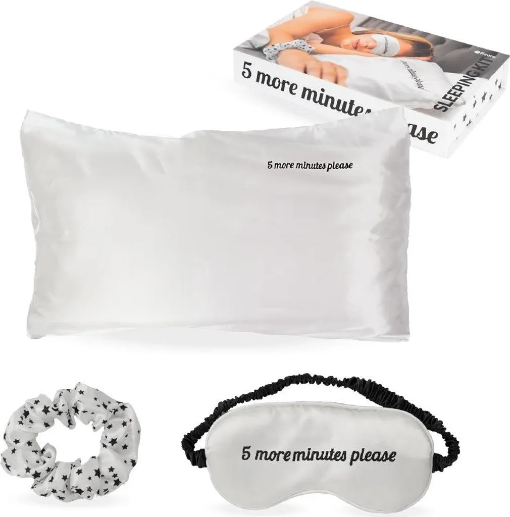 Kit sommeil soie naturelle anti-frisotis avec masque occultant