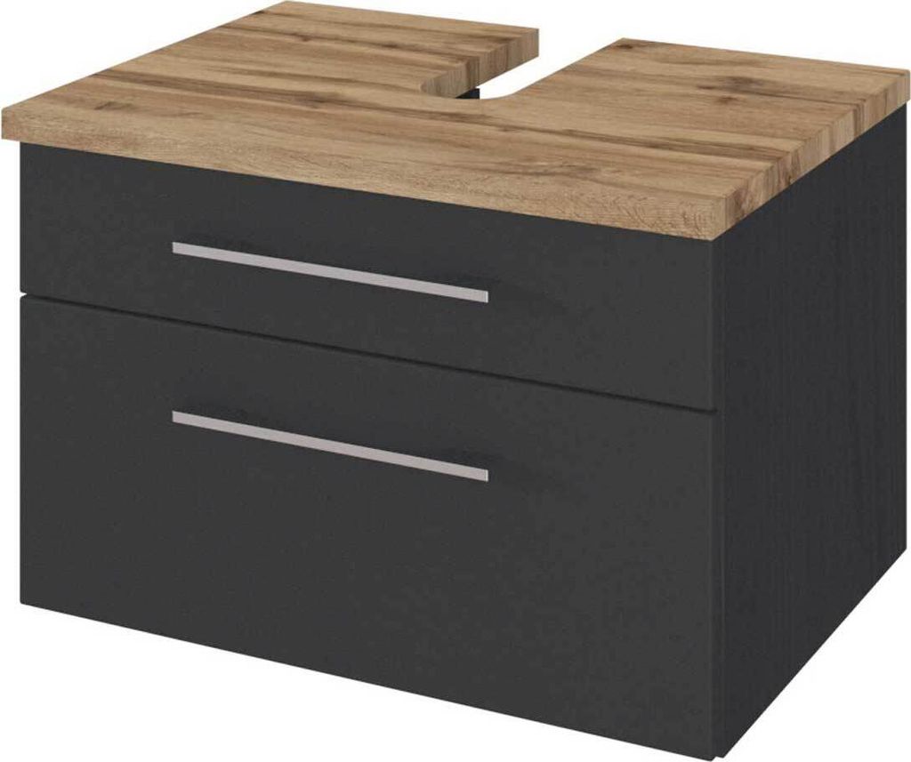 Waschbecken Unterschrank 60 cm TAREE-03 in matt grau Produktbild 