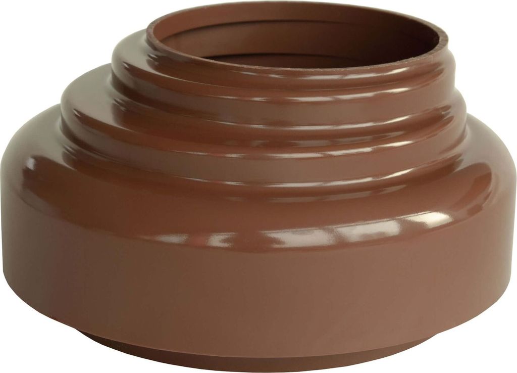 INEFA Verbindungsstück Fallrohr zu Abfluss, PVC DN75 / 75mm Braun Zubehör Fallrohr Kunststoff, einfache Steckmontage, Germany