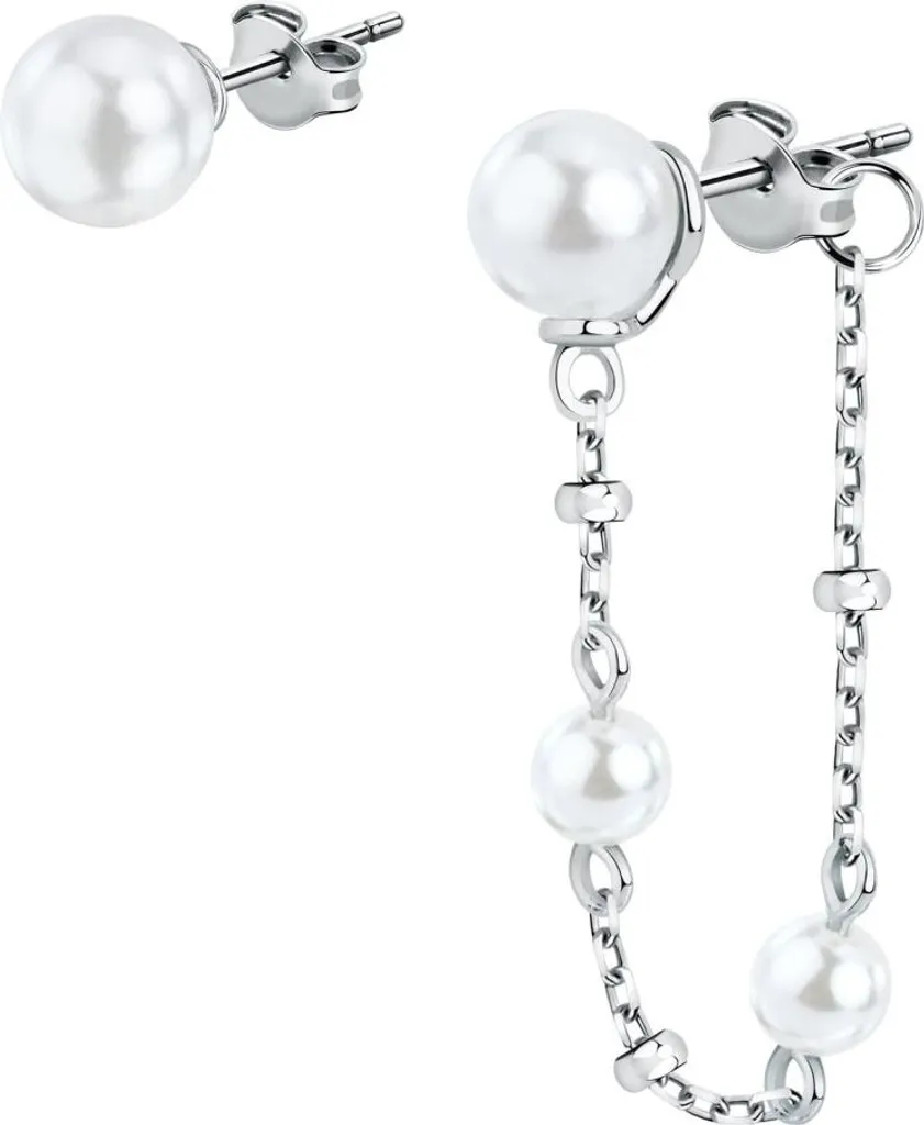 Boucles d'oreilles asymétriques en argent Perla : élégance et finesse