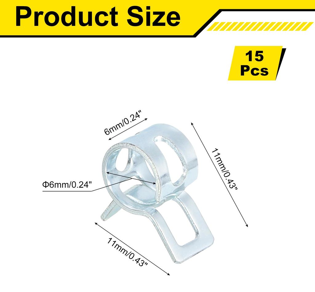15 Stk. Schlauchschellen, 6mm ID Benzinschlauch Schellen, Kraftstoffleitung Rohrschellen, Wasserleitung Luftschlauch Schlauchschelle Fastener, Blau...