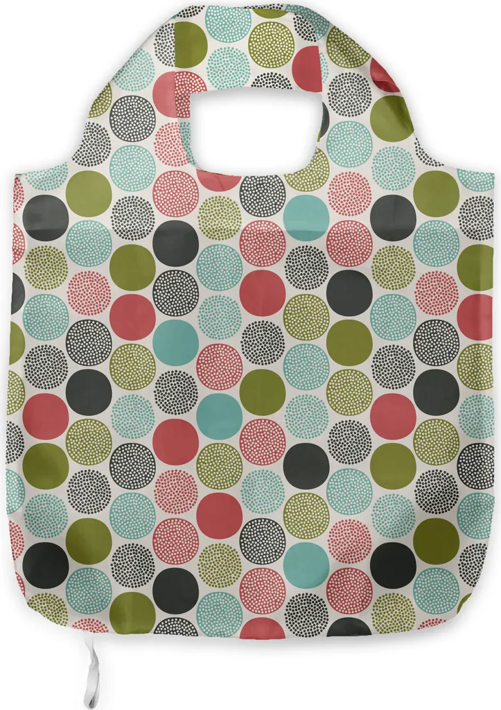ABAKUHAUS Borsa colorata in tessuto, stile retrò divertente e infantile, pratica borsa per la spesa di tutti i giorni, multicolore