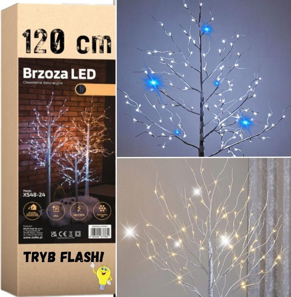 Vianočná Dekorácia S Led Bliskavým Stromčekom Z Brezy 120 Obrázok produktu 