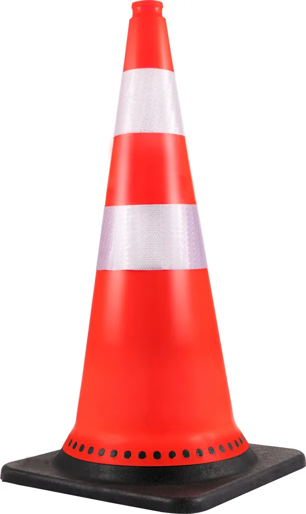 SucceBuy coni di sicurezza da 8 x 30 pollici, coni arancioni in PVC con collari riflettenti e base nera zavorrata per il controllo del traffico, i passi carrabili, i parcheggi in strada e l'uso scolastico - 1