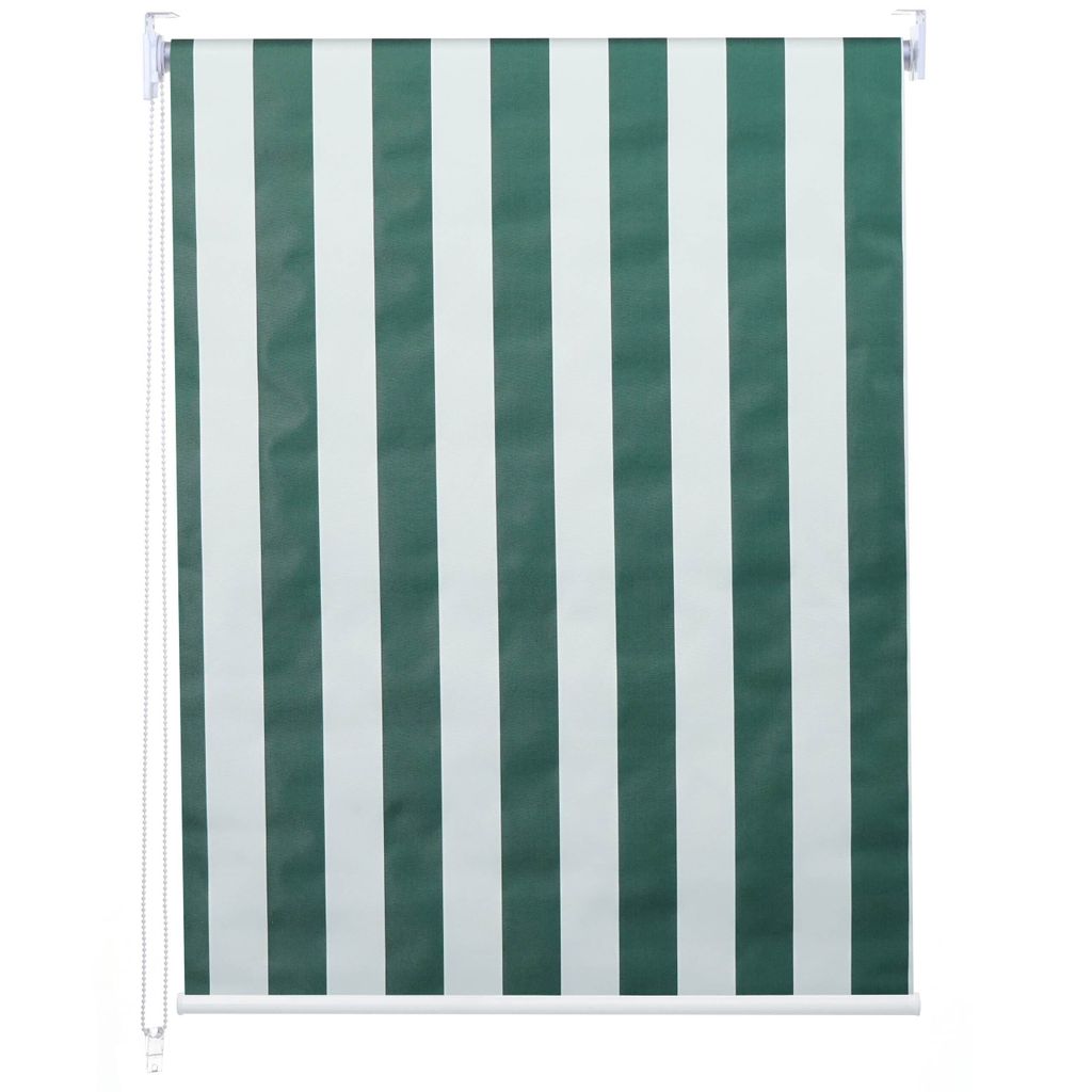 Rollo MCW-D52, Fensterrollo Seitenzugrollo Jalousie, Sonnenschutz Verdunkelung blickdicht 100x160cm grün/weiß