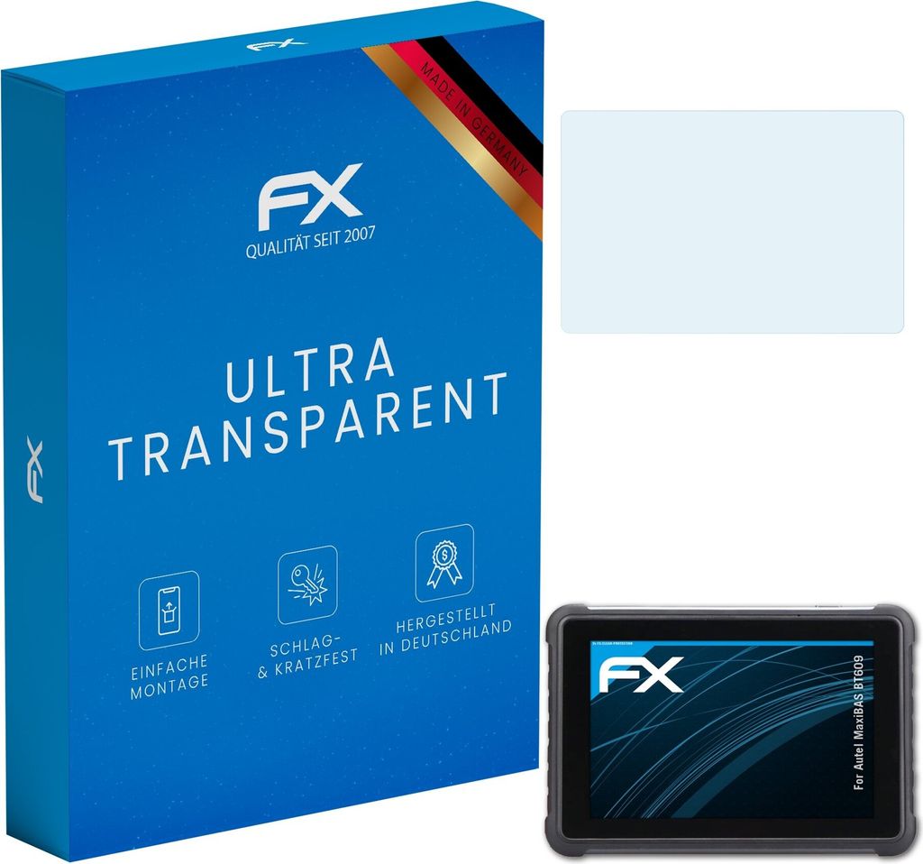 atFoliX FX-Clear 2x Schutzfolie kompatibel mit Autel MaxiBAS BT609 Displayschutzfolie