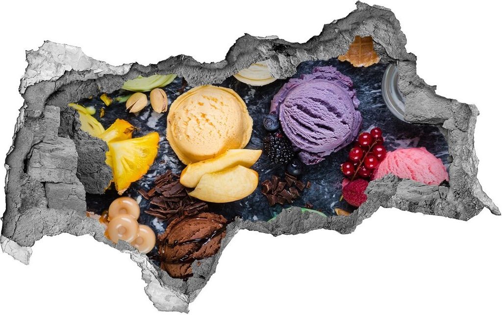 Selbstklebender Loch-3D-Aufkleber 95x73 cm buntes Eis