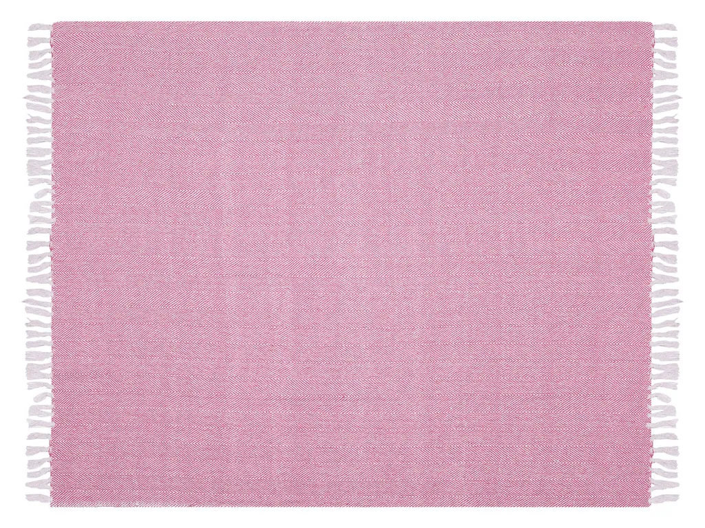 Couverture en coton 130 x 160 Rose Tanger pour vos soirées cocooning