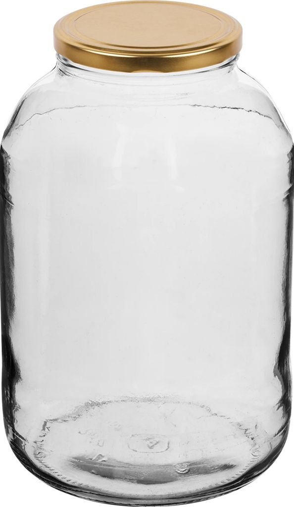 MIKONI Gurkenglas | 4 Liter | Gold Deckel | 1 Stück | Einweckgläser Einmachgläser Vorratsgläser Einmachglas Glas 4000 ml Konservenglas Schraubd...