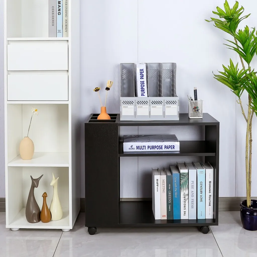 Petit meuble de bureau Wick sur roulettes pour dossier et rangement - 7
