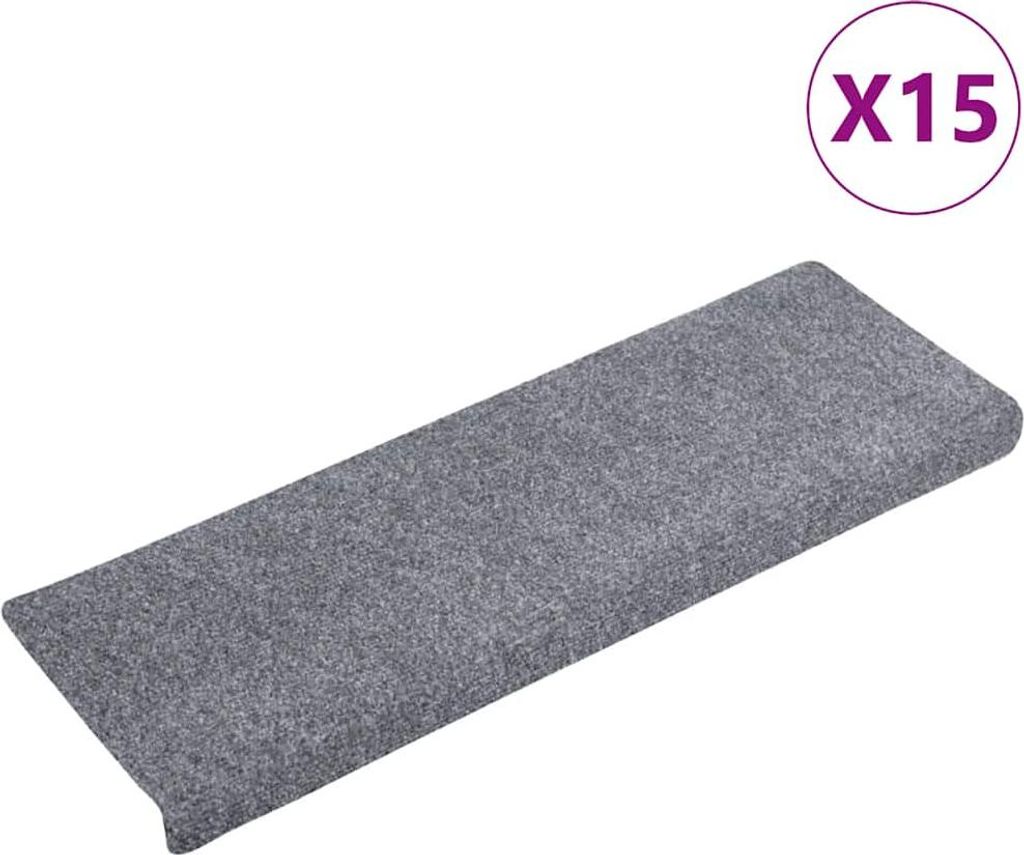 vidaXL Samolepicí rohože 15 ks 65x21x4 cm Světle šedá Obrázek produktu 