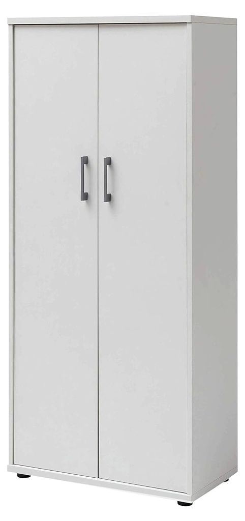 Aktenschrank Milo, lichtgrau, mit 2 Türen und 3 Regalböden für 4 Ordnerreihen