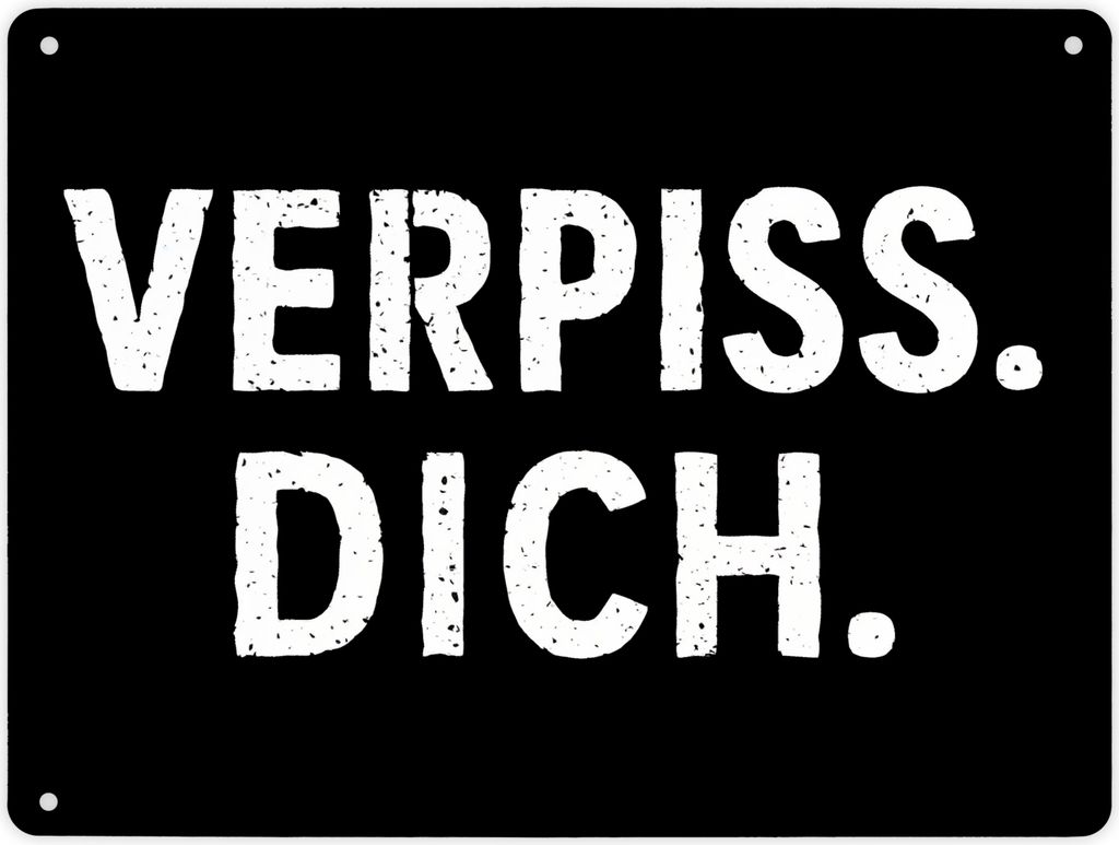 Lustiges Verpiss Dich Metallschild XL in 21x28 cm
