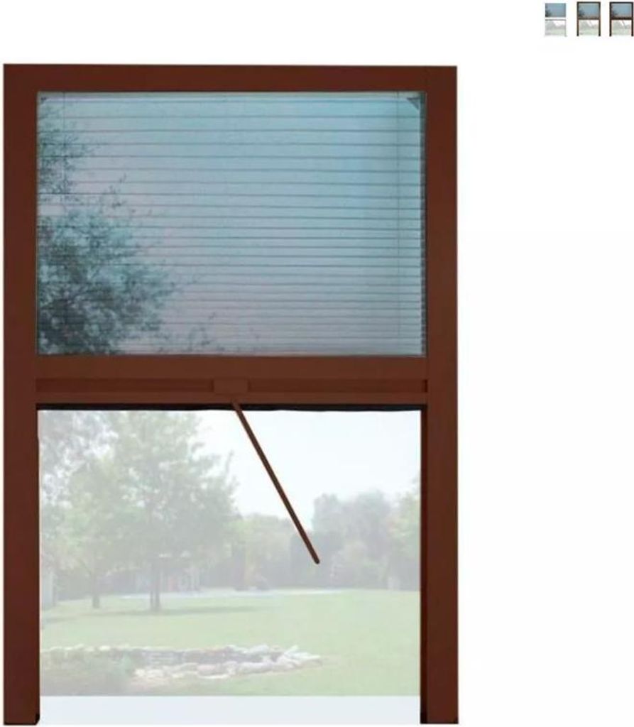 Plissee-Insektenschutz 160x160cm universell gleitend Fenster Melodie XXL - Braun