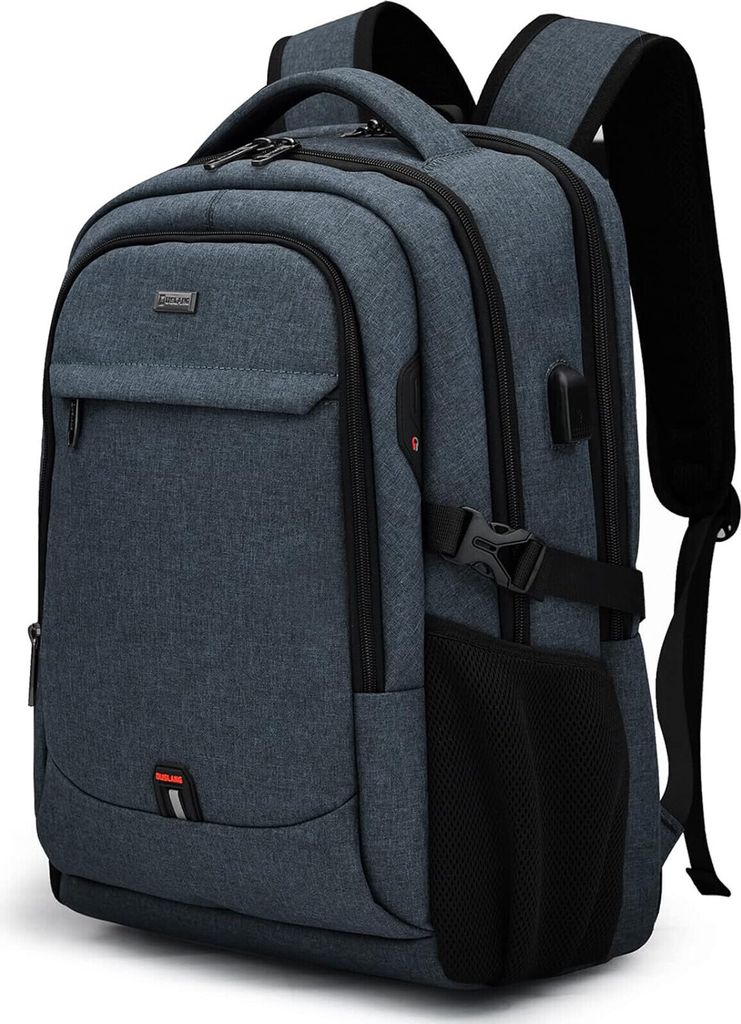 OKWISH Laptoprucksack Laptop Rucksack Wasserbeständig Laptoptasche Laptop mit USB-Anschluss, Anti-Diebstahl, Backpack mit Laptopfach Dunkelgrau