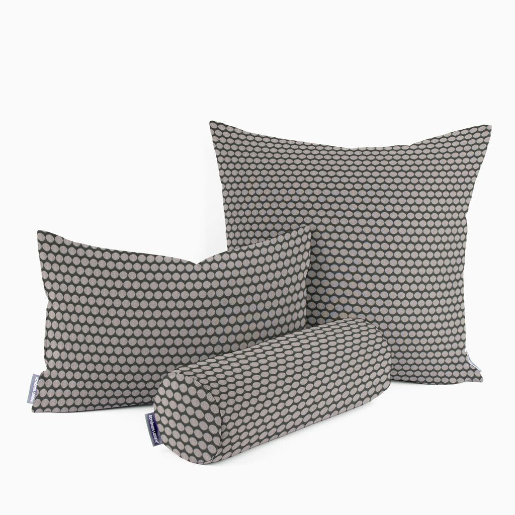 SCHÖNER LEBEN. Kissenhülle Jacquard Punkte schwarz silbergrau Größe 30x50cm (HxB) 30x50cm (HxB) Größe