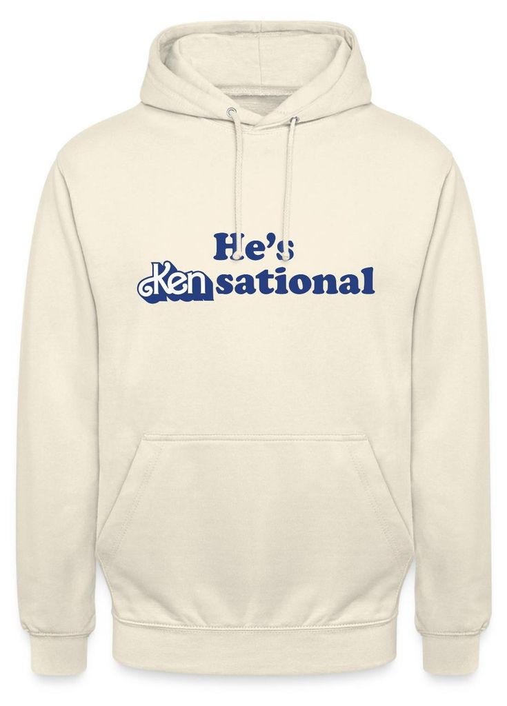 Spreadshirt Barbie Ken Design Lustiger Spruch He's Kensational Uni Hoodie, S, Vanille-Milchshake