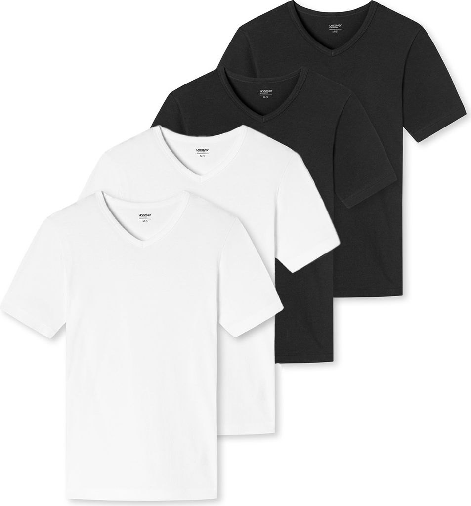uncover by Schiesser 4er Pack Basic Unterhemd / Shirt Kurzarm T-Shirts mit perfekter Passform, Hochwertige Verarbeitung und hohe Formstabilität, W...
