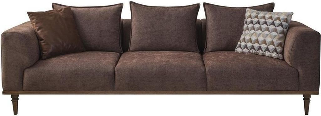 Viersitzer Sofa 4 Sitzer Couch Braun Stoffsofa Polstersofa Moderne