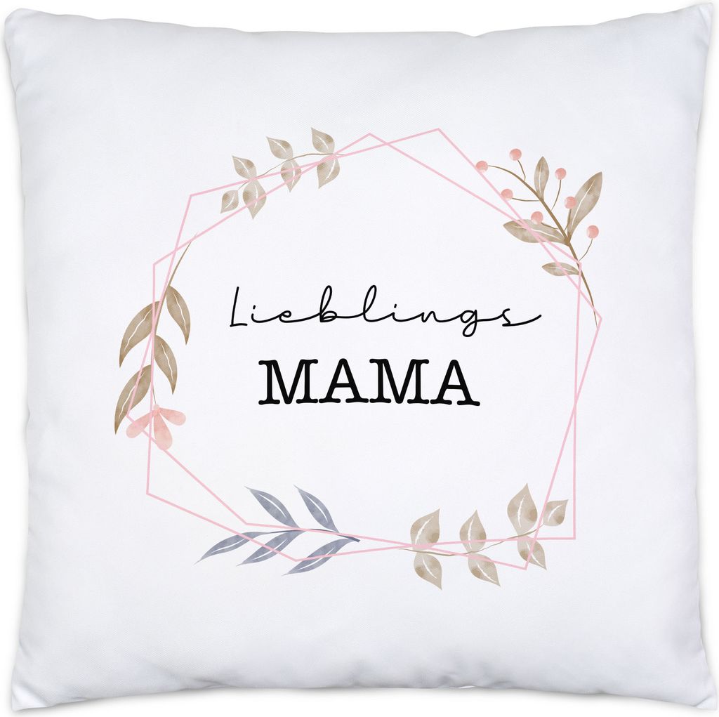 Lieblingsmama Kissen inkl. Füllung Liebe Blumenmotiv Geschenkidee Muttertag Geburtstag