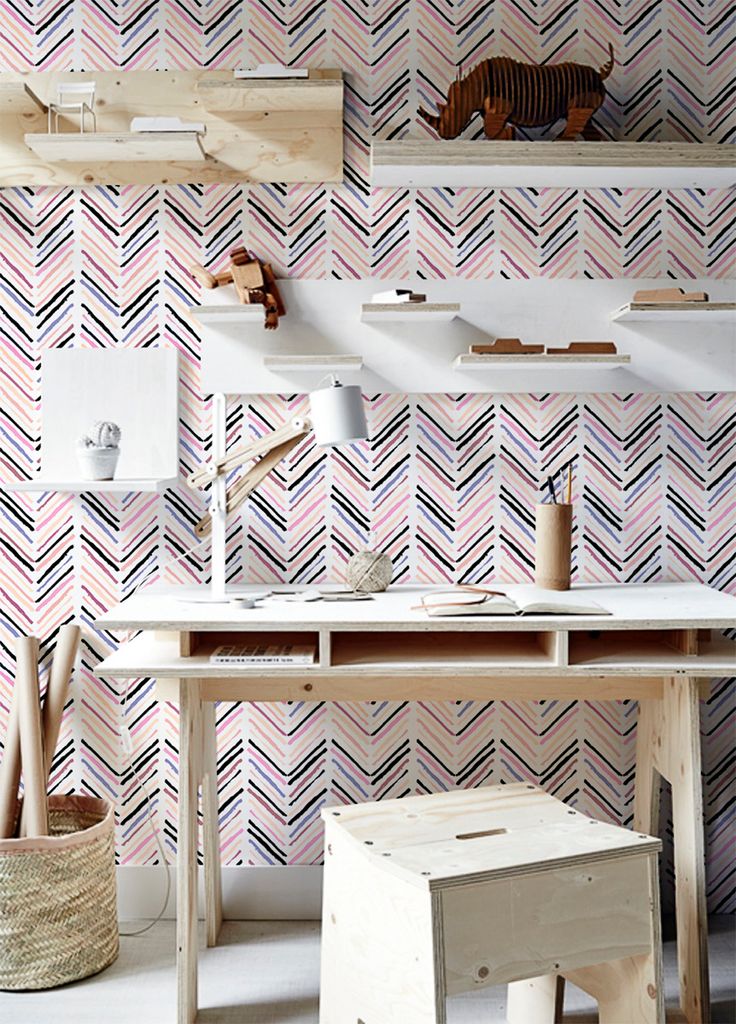 Coloray Fototapete 250x104 cm Vlies-Fototapete - Herringbone Scandinavian.