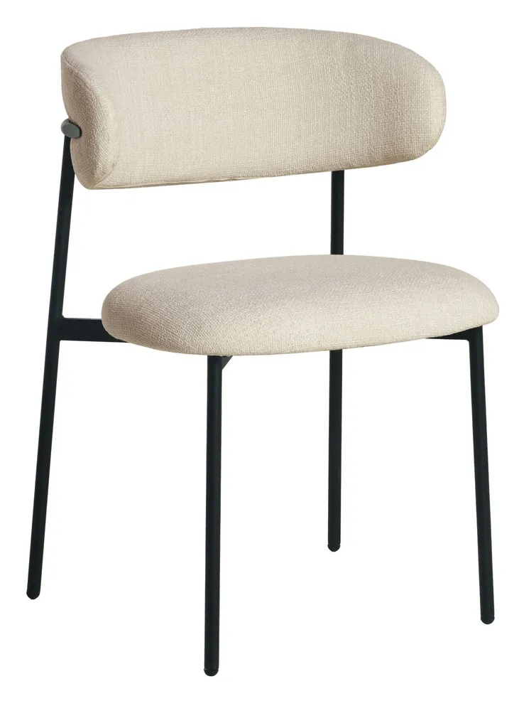 HowHomely Sedia ZOYA Tessuto grigio chiaro - Design minimalista, Ergonomica, Struttura in metallo nero