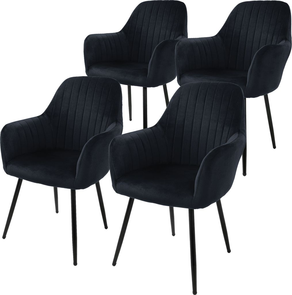 ML-Design sada 4 jídelních židlí s opěradlem, černá, ze Obrázek produktu 
