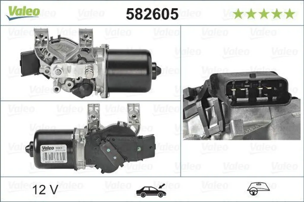 Moteur d'essuie-glace avant compatible Kangoo I Valeo 582605 Origine