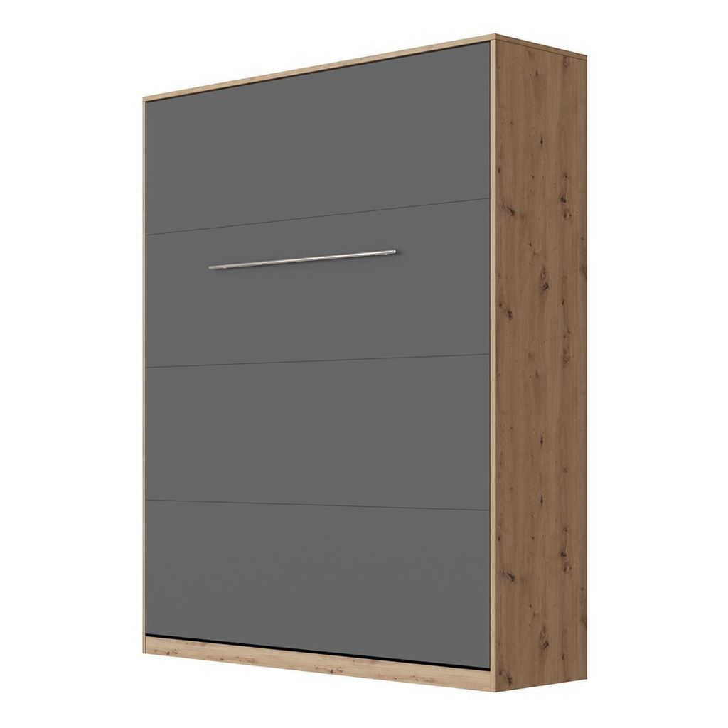 SMARTBett Schrankbett Standard Wildeiche/Anthrazit 160 Vertikal