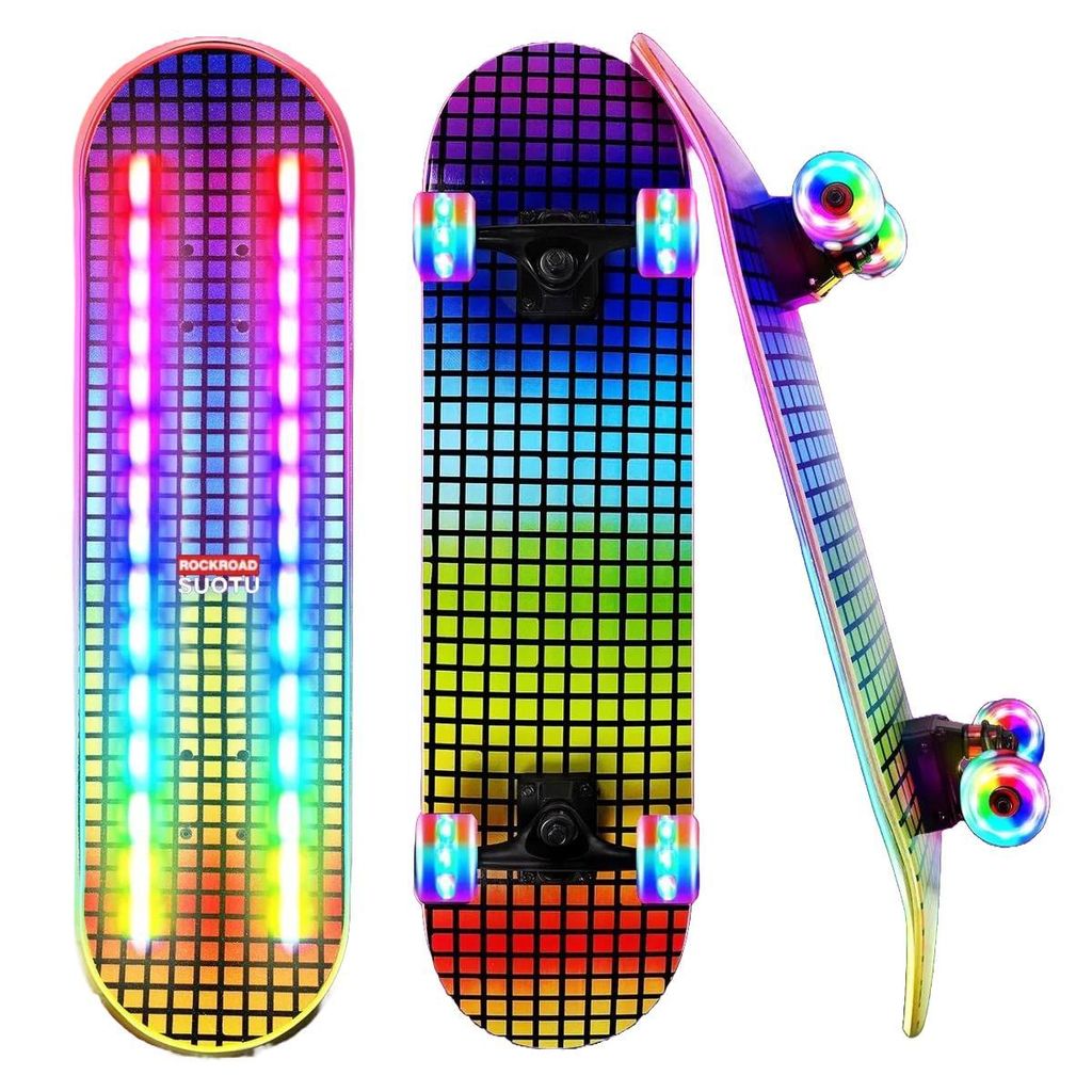 Suotu Mini-skateboard LED pour enfants, avec roues LED Image du produit 