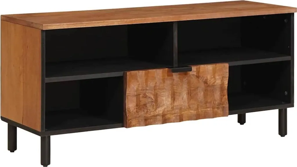 Mobile Porta TV SYFAX Acacia Marrone 100cm: Calore Naturale in Casa