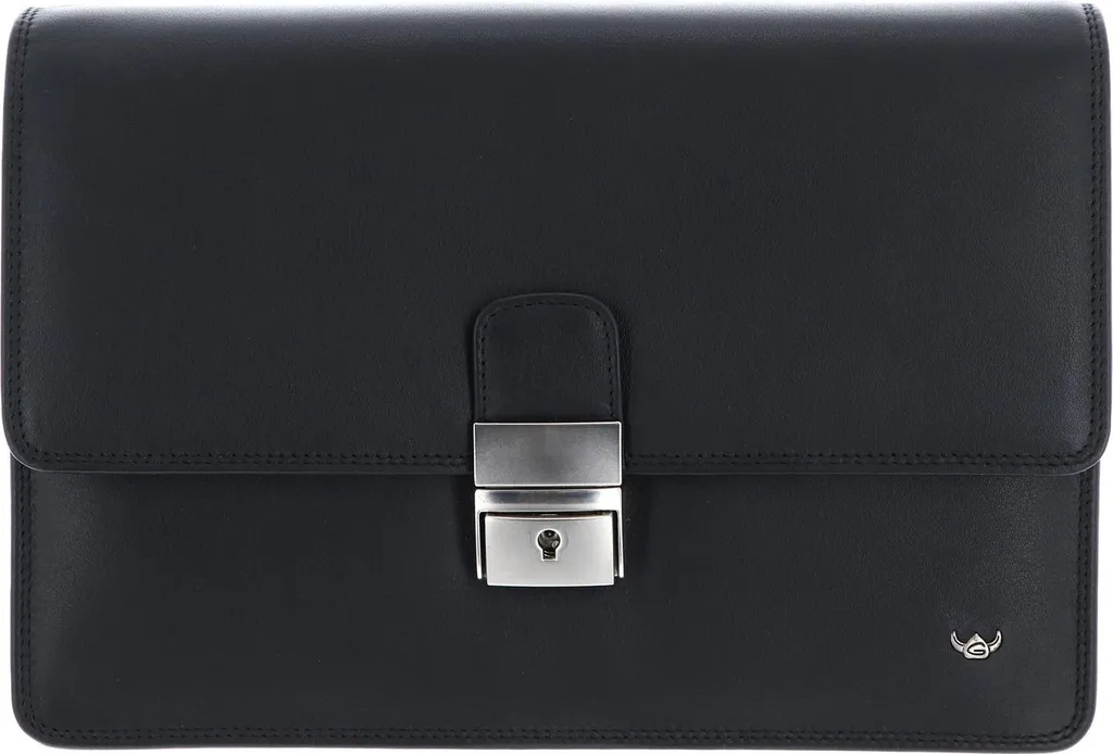 Golden Head Polo 8215 Sac à poignet en cuir noir - Pochette Homme