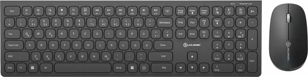 ALOGIC ASKBT3WC-DE Ensemble Clavier Souris Sans Fil RF Bluetooth Noir